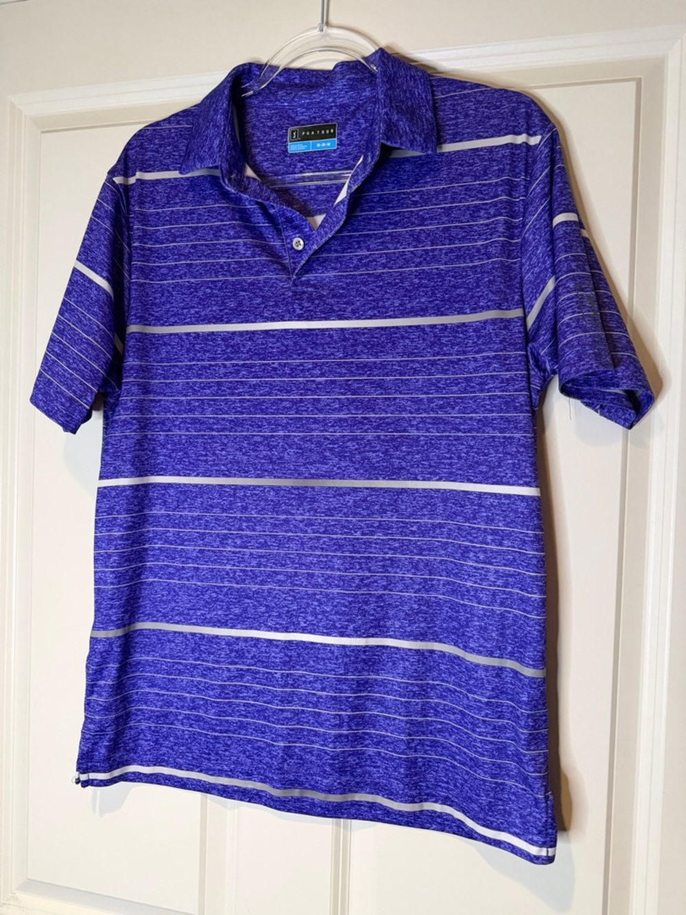 PGA Tour Striped Purple Polo